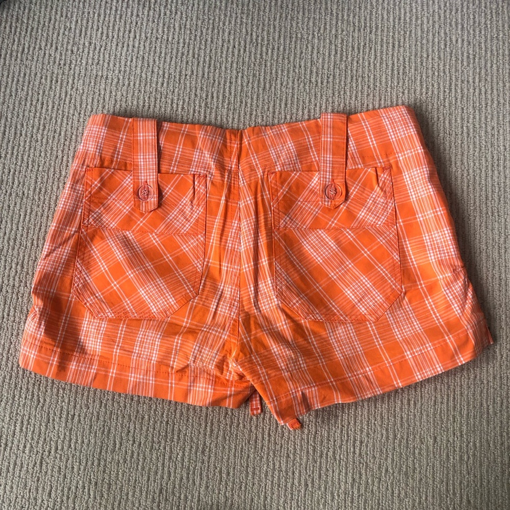 💥3/$10 Powder Room Orange Plaid Shorts Size 3 - Picture 2 of 6